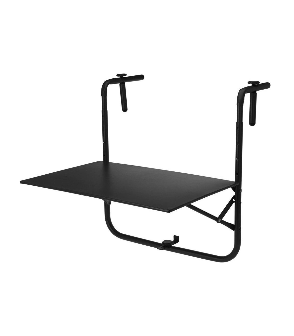 wadiga Table de balcon en métal noir - 63x43cm