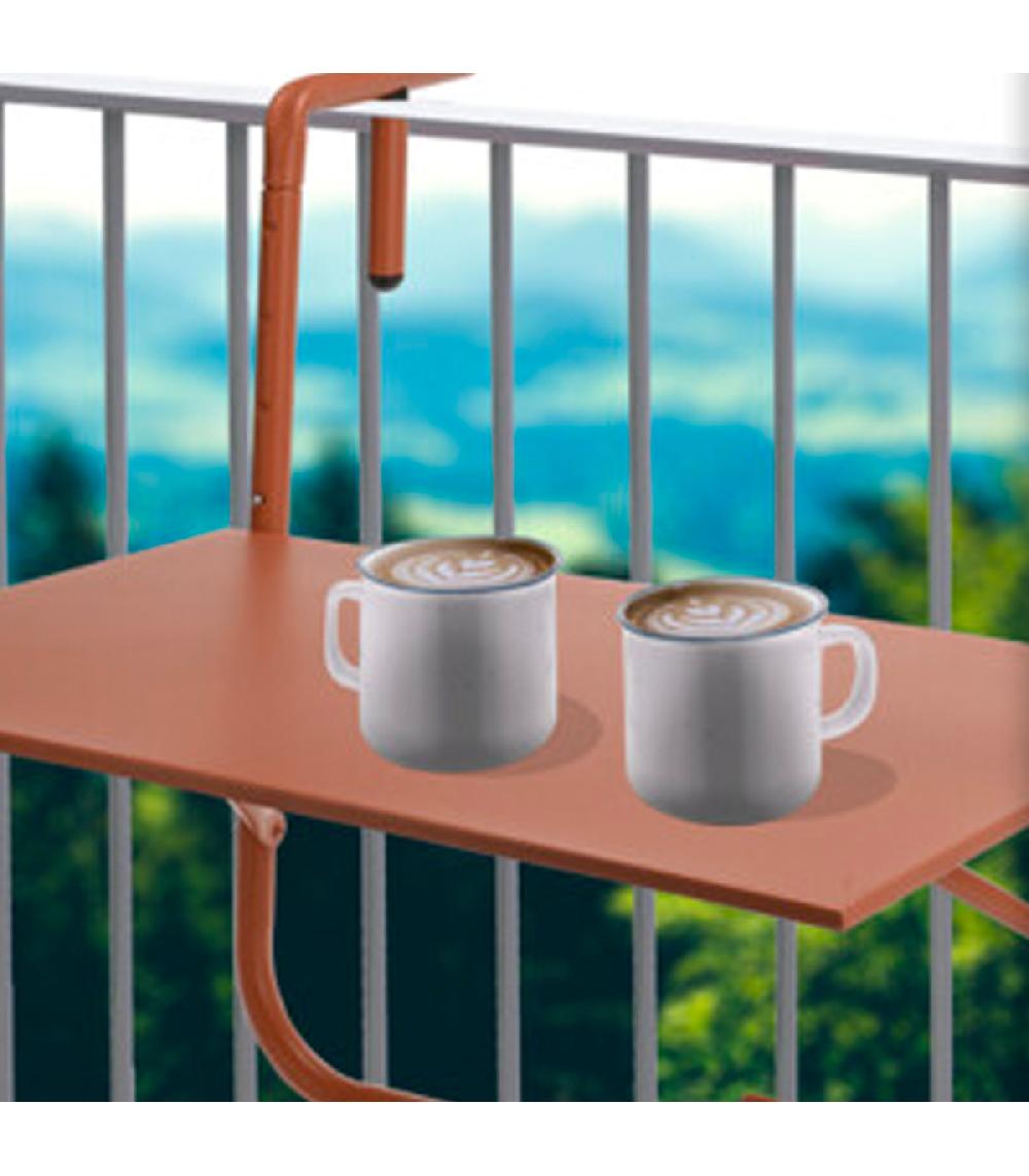 Wadiga Table De Balcon En Métal Terracotta 63x43cm