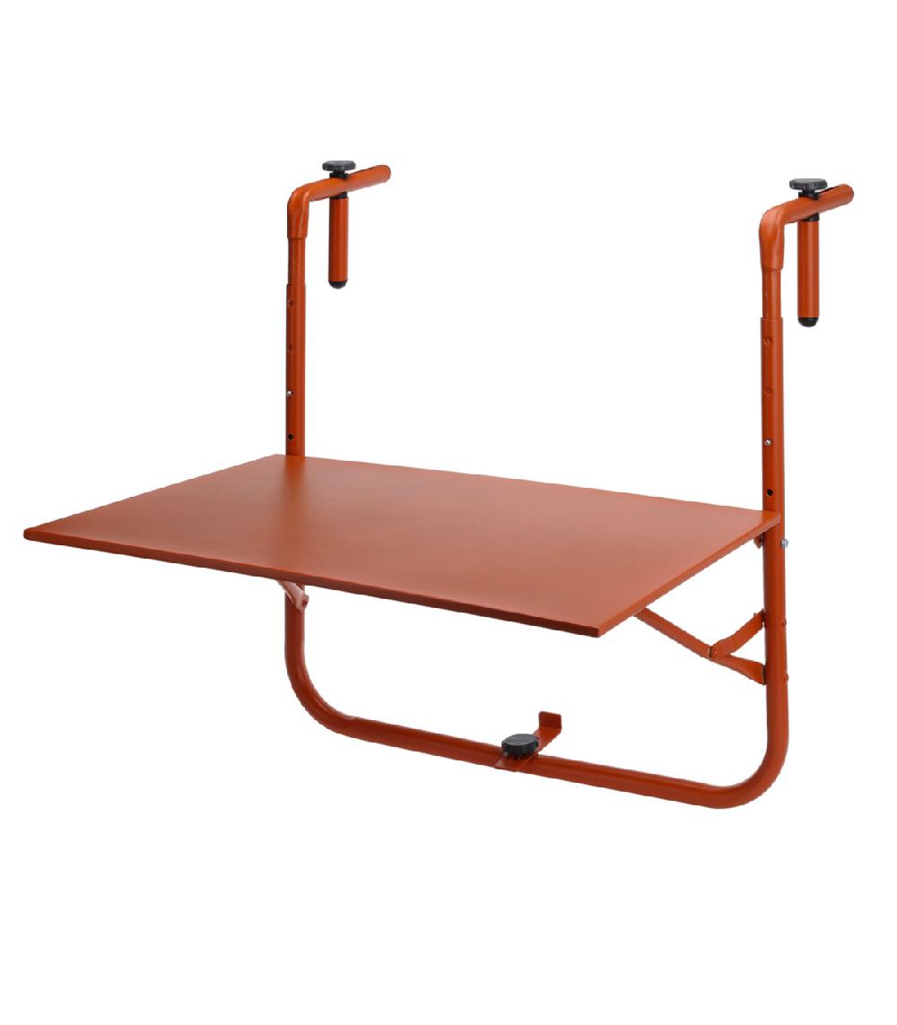wadiga Table de balcon en métal terracotta 63x43cm