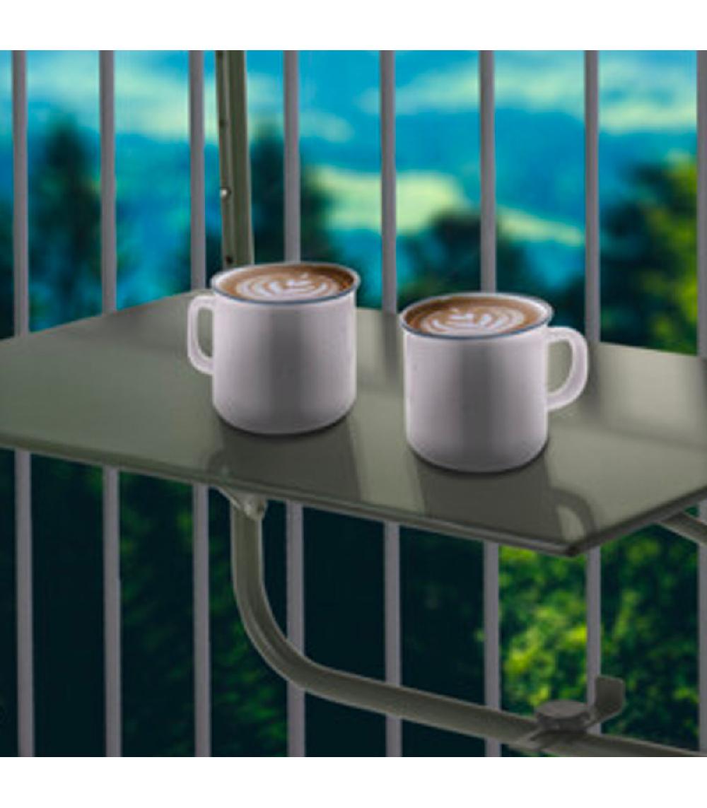 Wadiga Table De Balcon En Métal Vert Clair 63x43cm