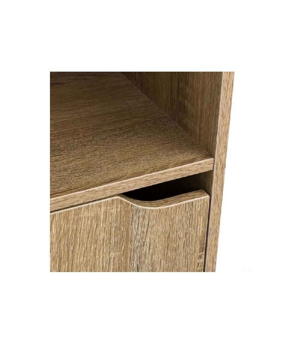 Wadiga Table De Chevet Bois 1 Placard + 1 Étagère
