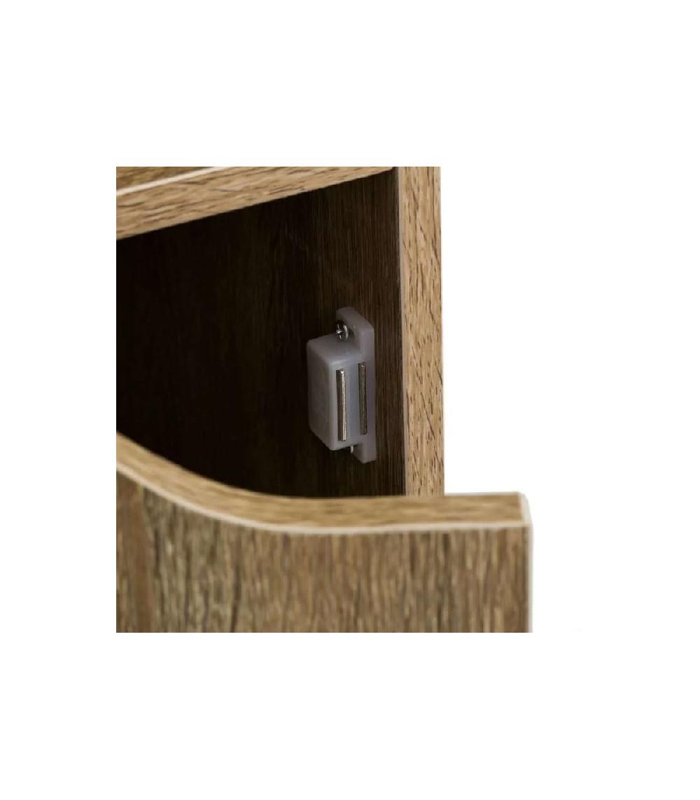 Wadiga Table De Chevet Bois 1 Placard + 1 Étagère