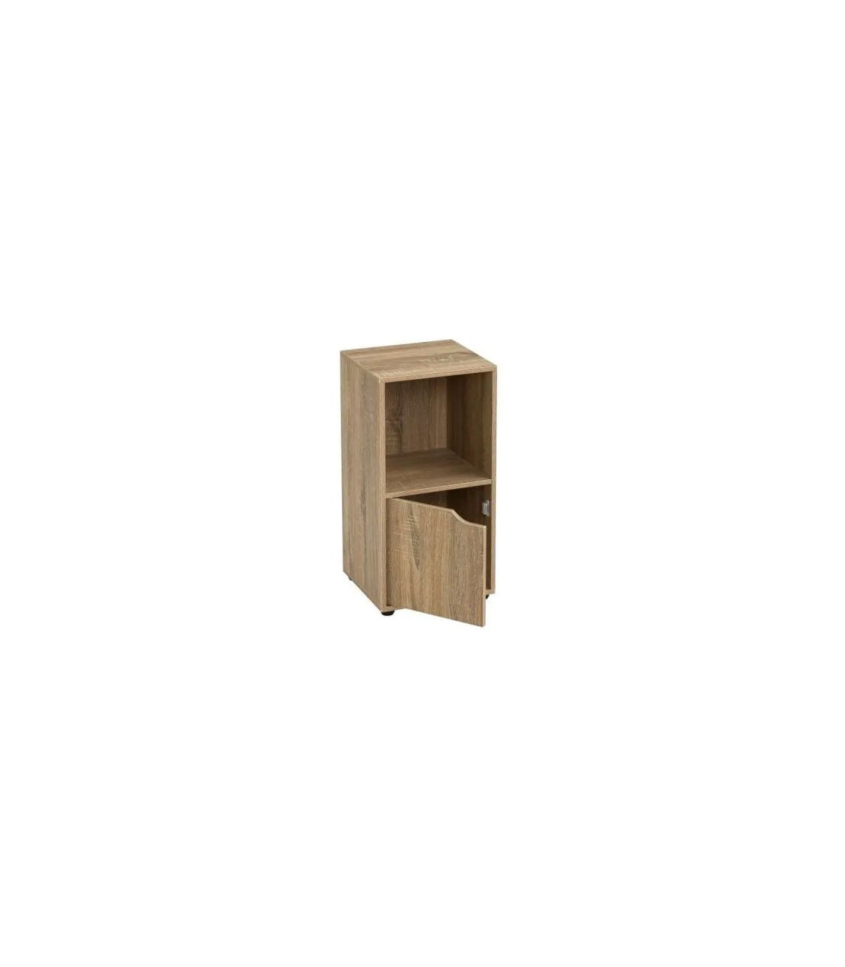 Wadiga Table De Chevet Bois 1 Placard + 1 Étagère