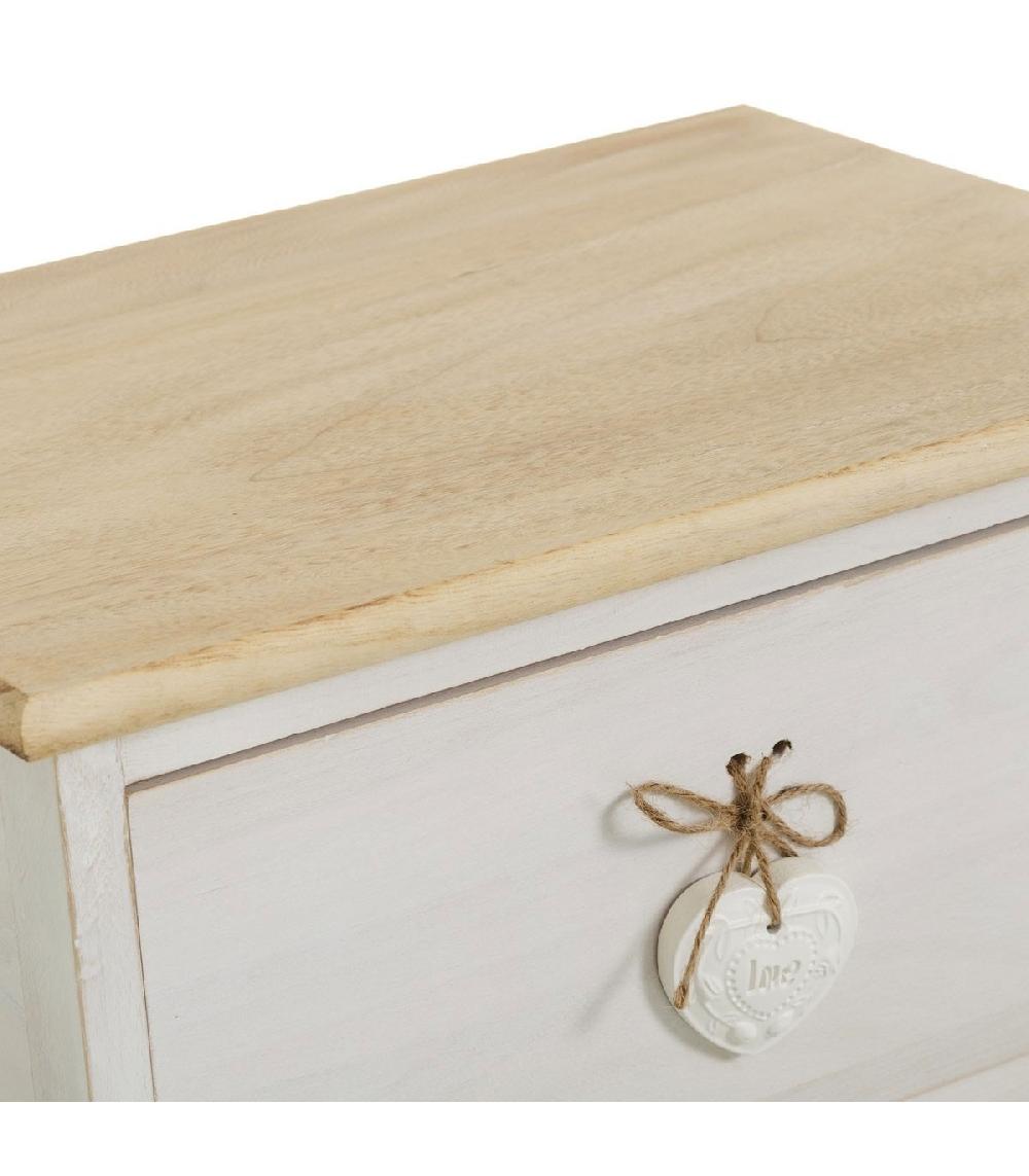 Wadiga Table De Chevet Bois 1 Tiroir + 1 Panier