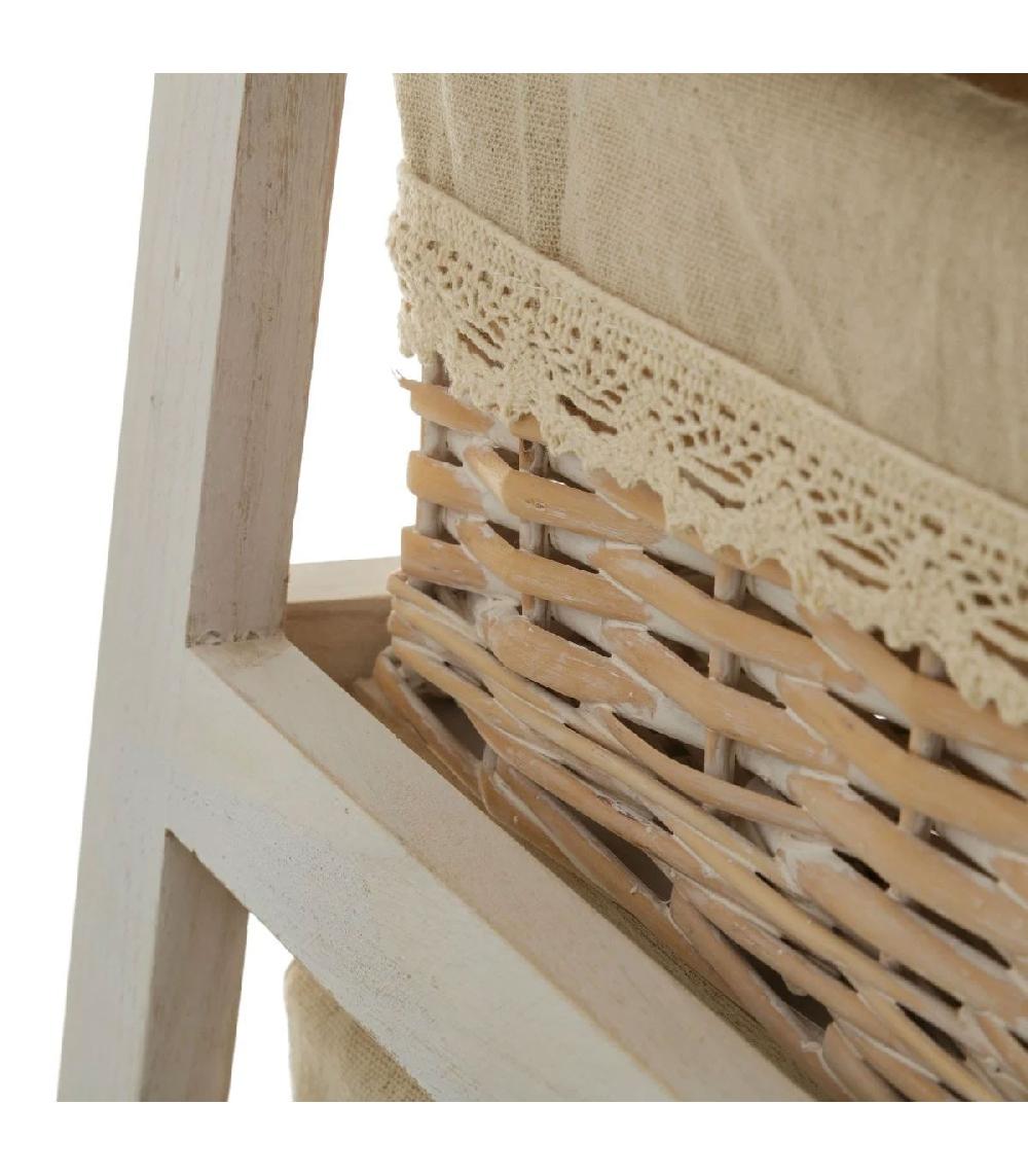 Wadiga Table De Chevet Bois 1 Tiroir + 2 Paniers