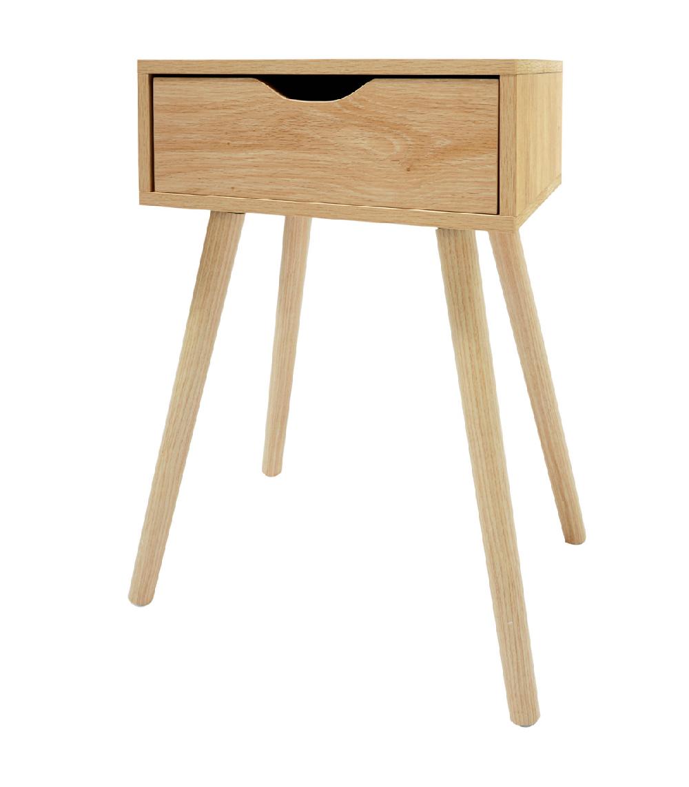 wadiga Table de chevet bois 1 tiroir 40x30x60cm