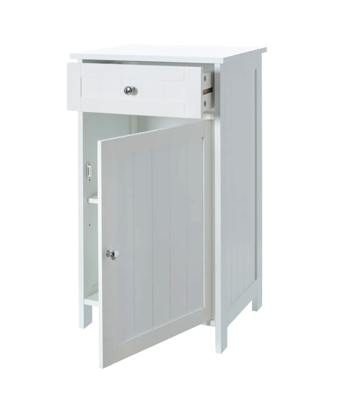 Wadiga Table De Chevet En Bois Blanc 43x34x77cm
