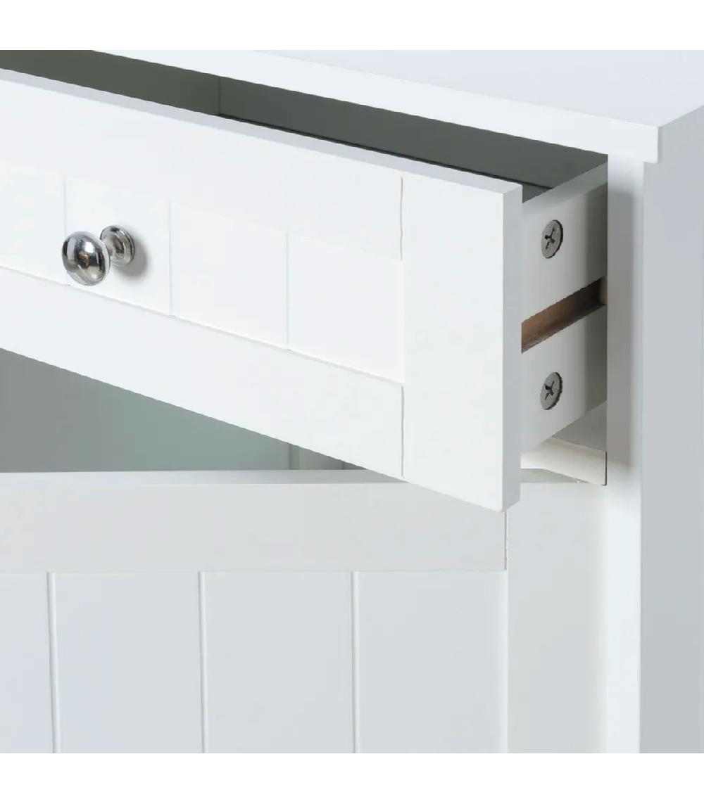 Wadiga Table De Chevet En Bois Blanc 43x34x77cm