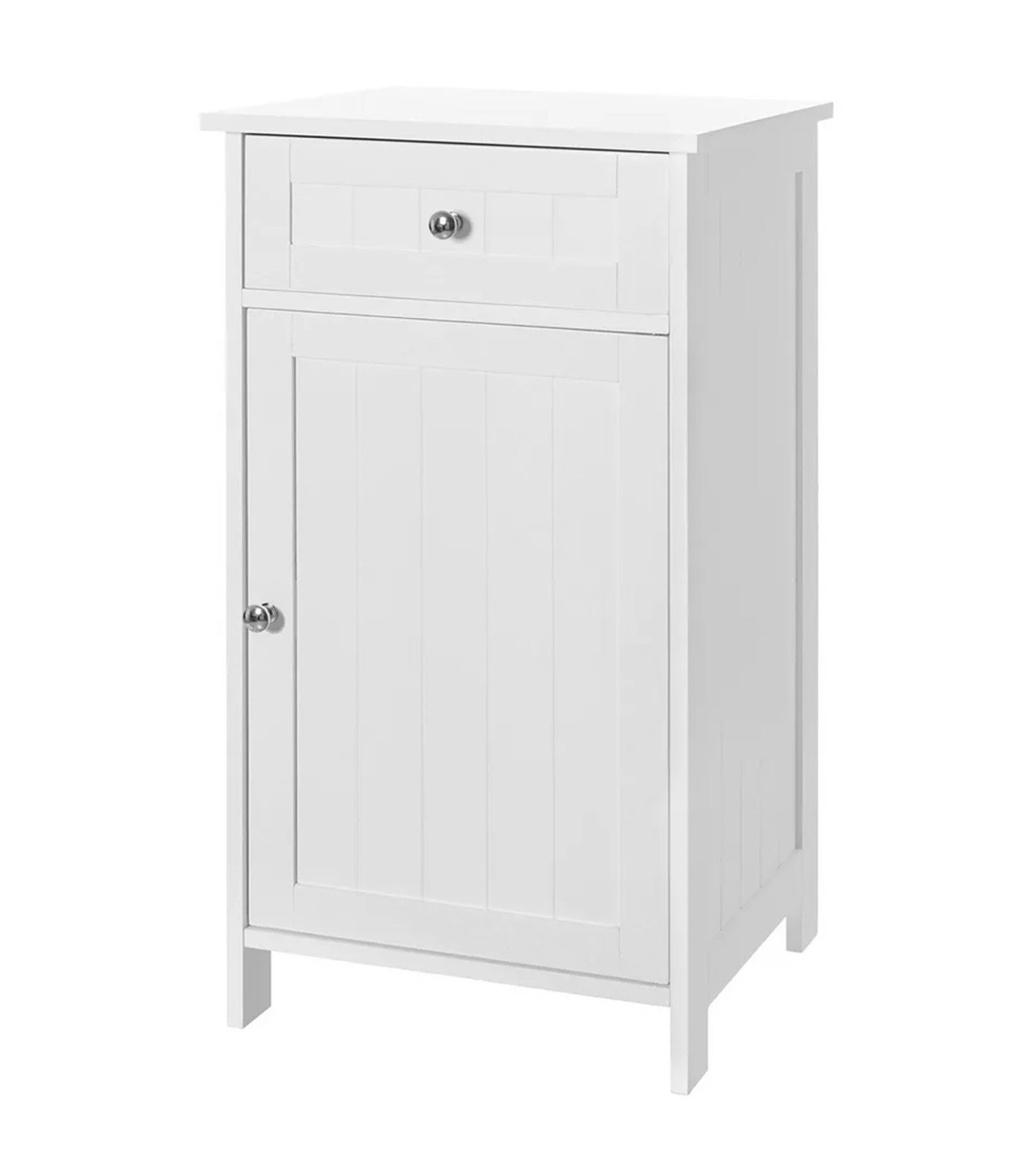 wadiga Table de chevet en bois blanc 43x34x77cm