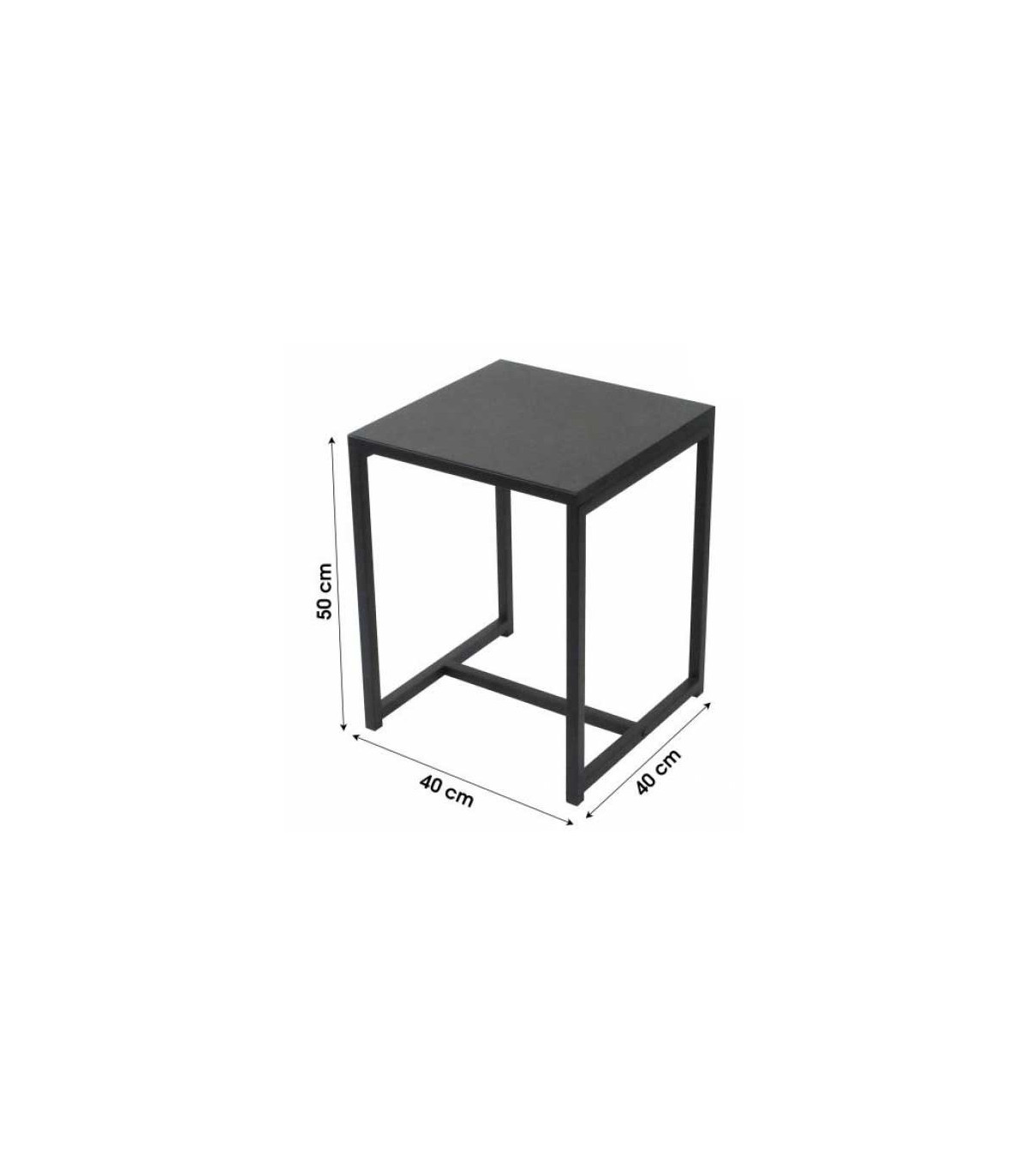 Wadiga Table De Chevet En Métal Noir