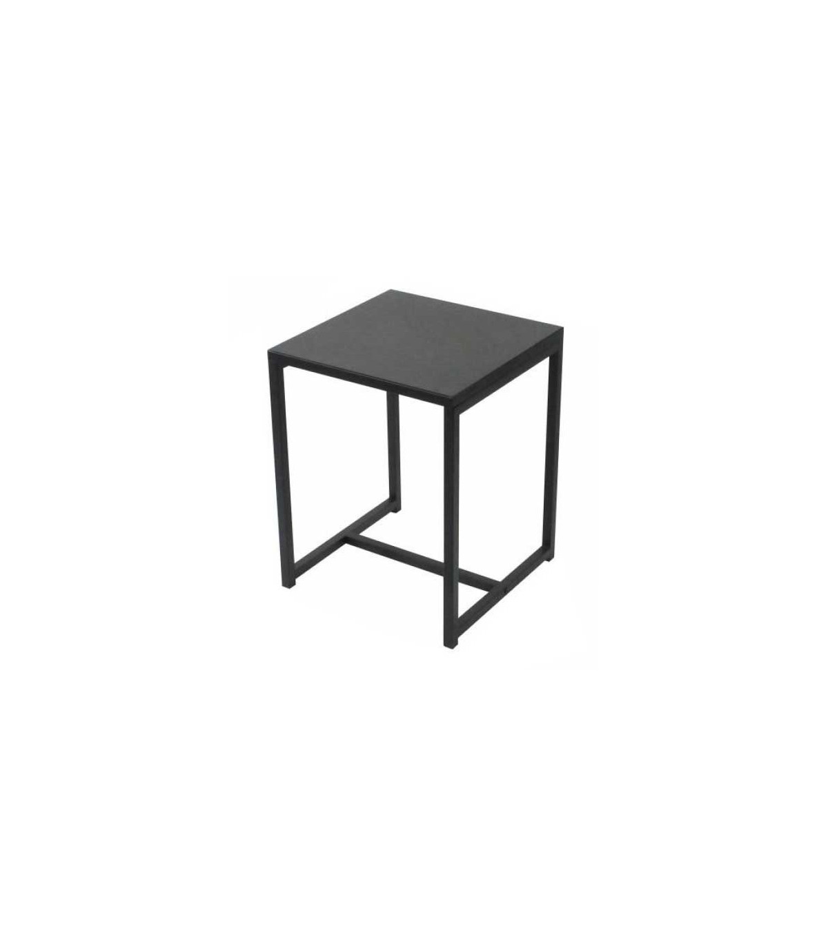 wadiga Table de Chevet en Métal Noir