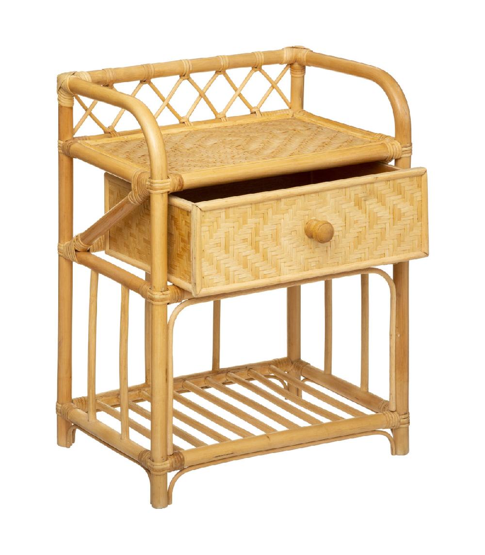 Wadiga Table De Chevet Rotin 1 Tiroir 45x35x60cm