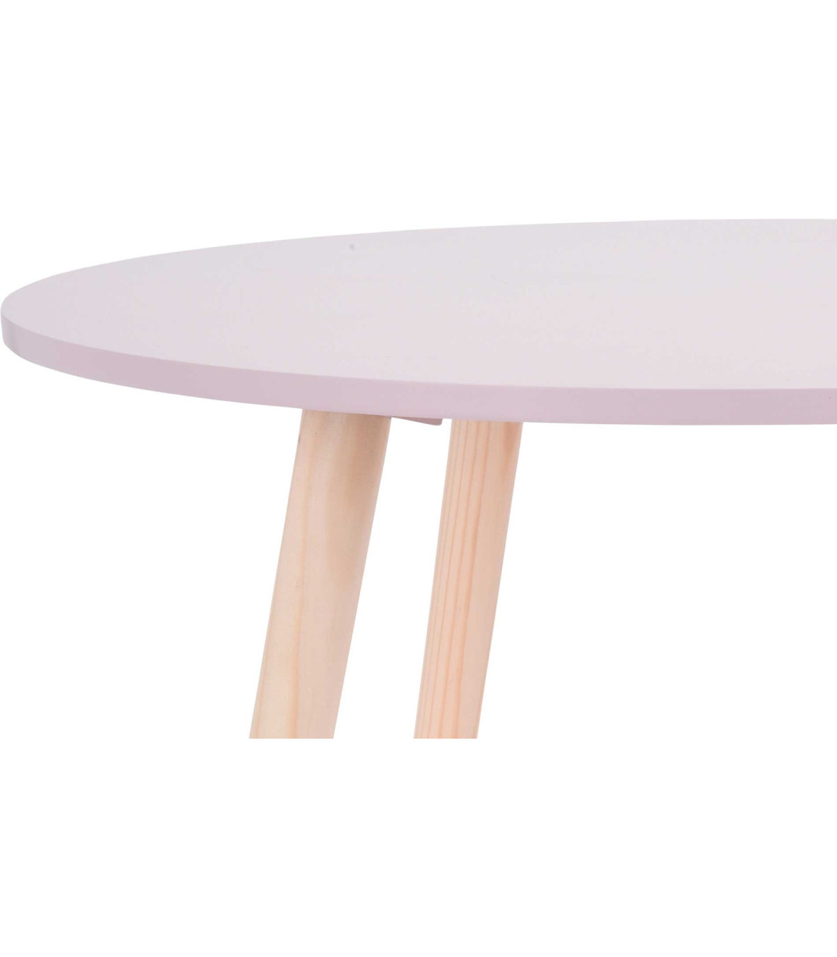 Wadiga Table Enfant Ronde Bois Et Rose