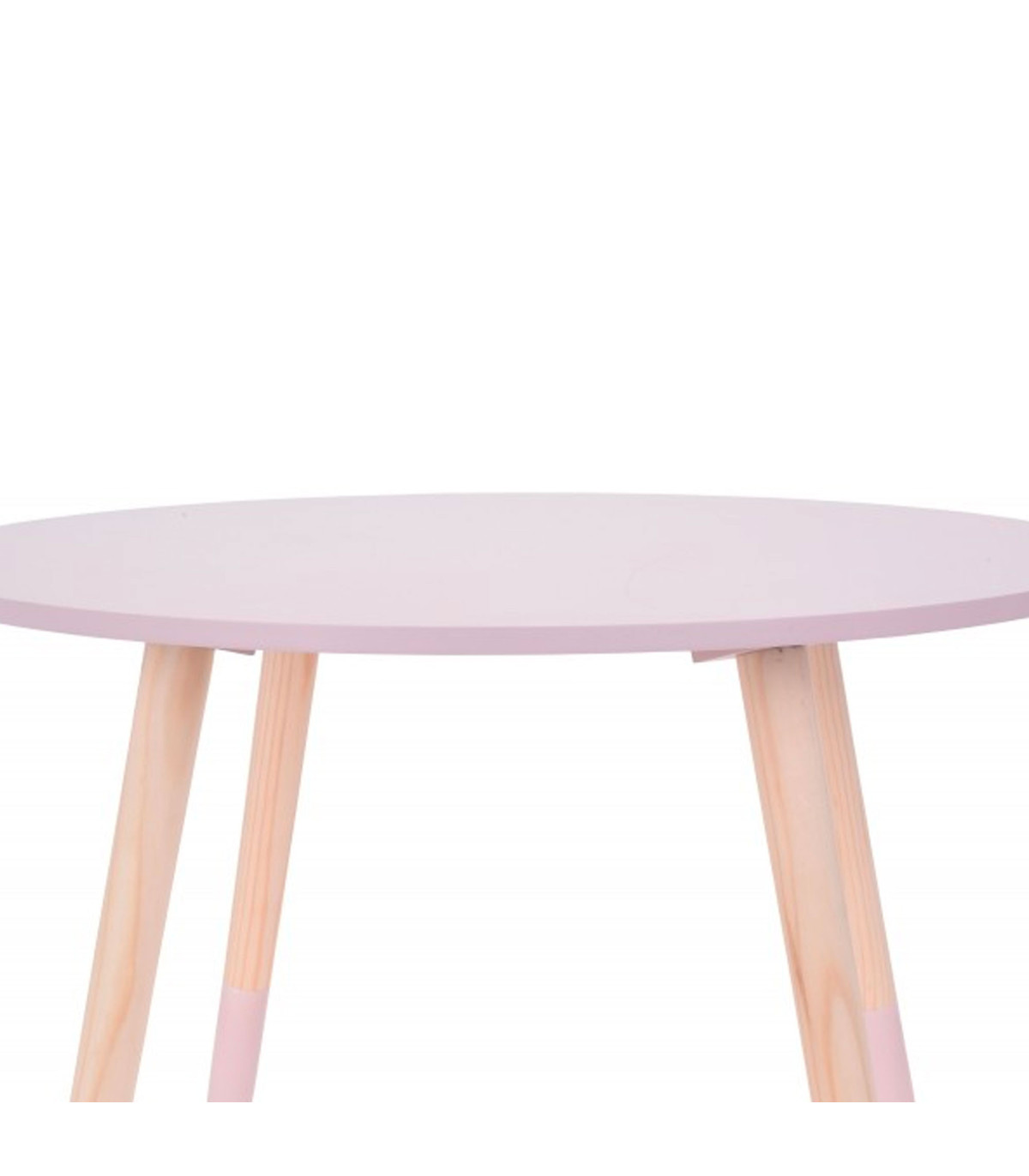 Wadiga Table Enfant Ronde Bois Et Rose