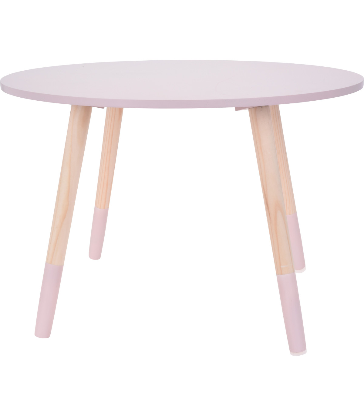 wadiga Table Enfant Ronde Bois et Rose