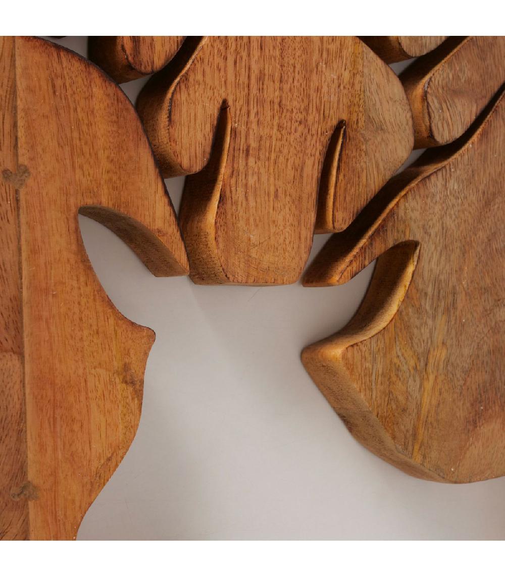 Wadiga Tableau Déco Bois Cerf 40x40cm