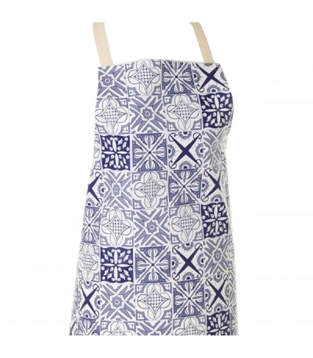 Wadiga Tablier Bleu Carreaux De Ciment 100% Coton