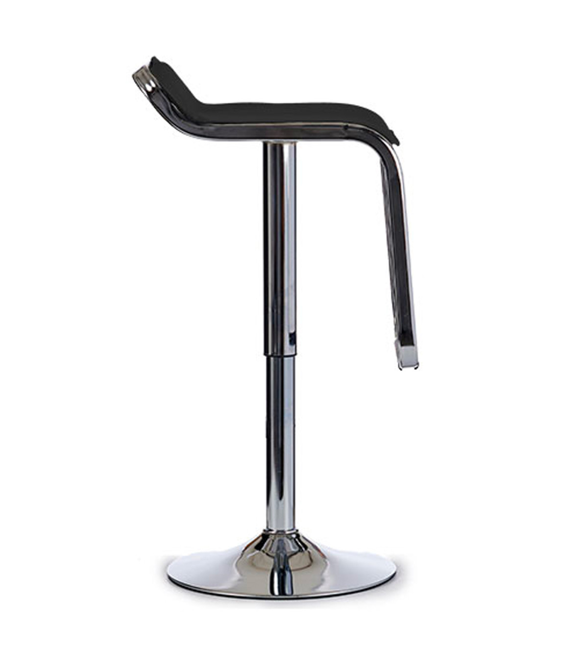 Wadiga Tabouret De Bar Chrome Et Noir H65cm à 85cm