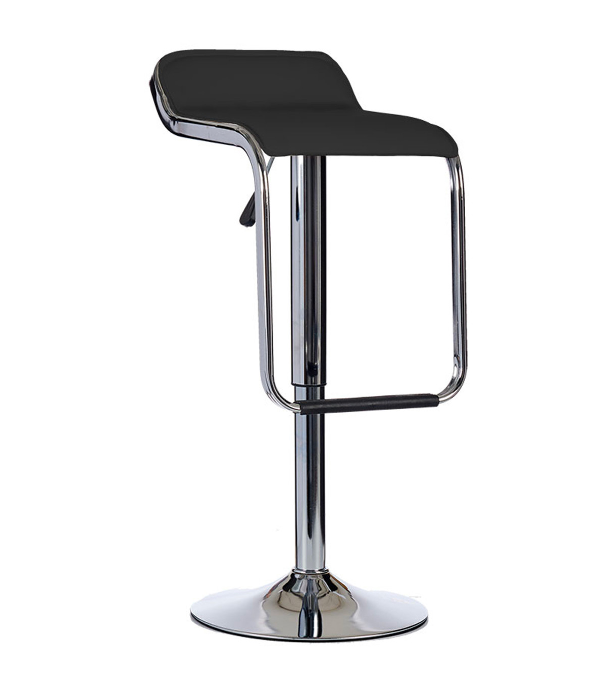 wadiga Tabouret de bar chrome et noir H65cm à 85cm