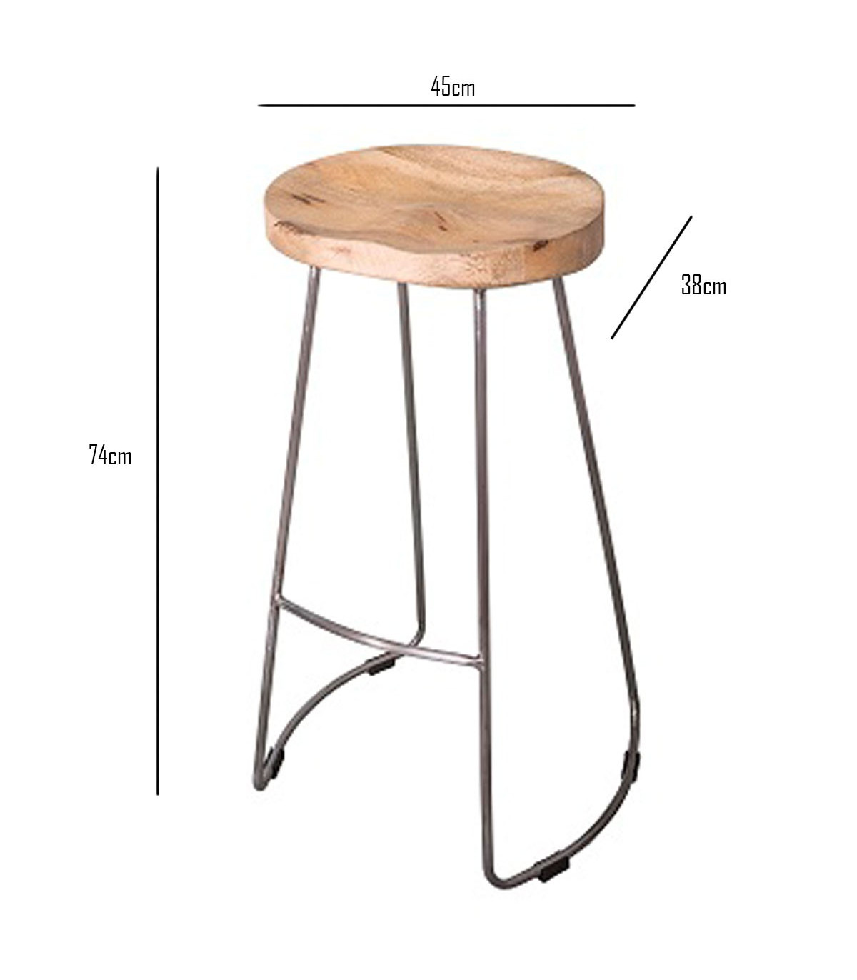 Wadiga Tabouret De Bar Design En Bois Et Métal