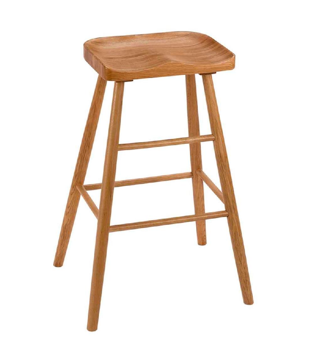 wadiga Tabouret de bar design en chêne 60x72x75cm