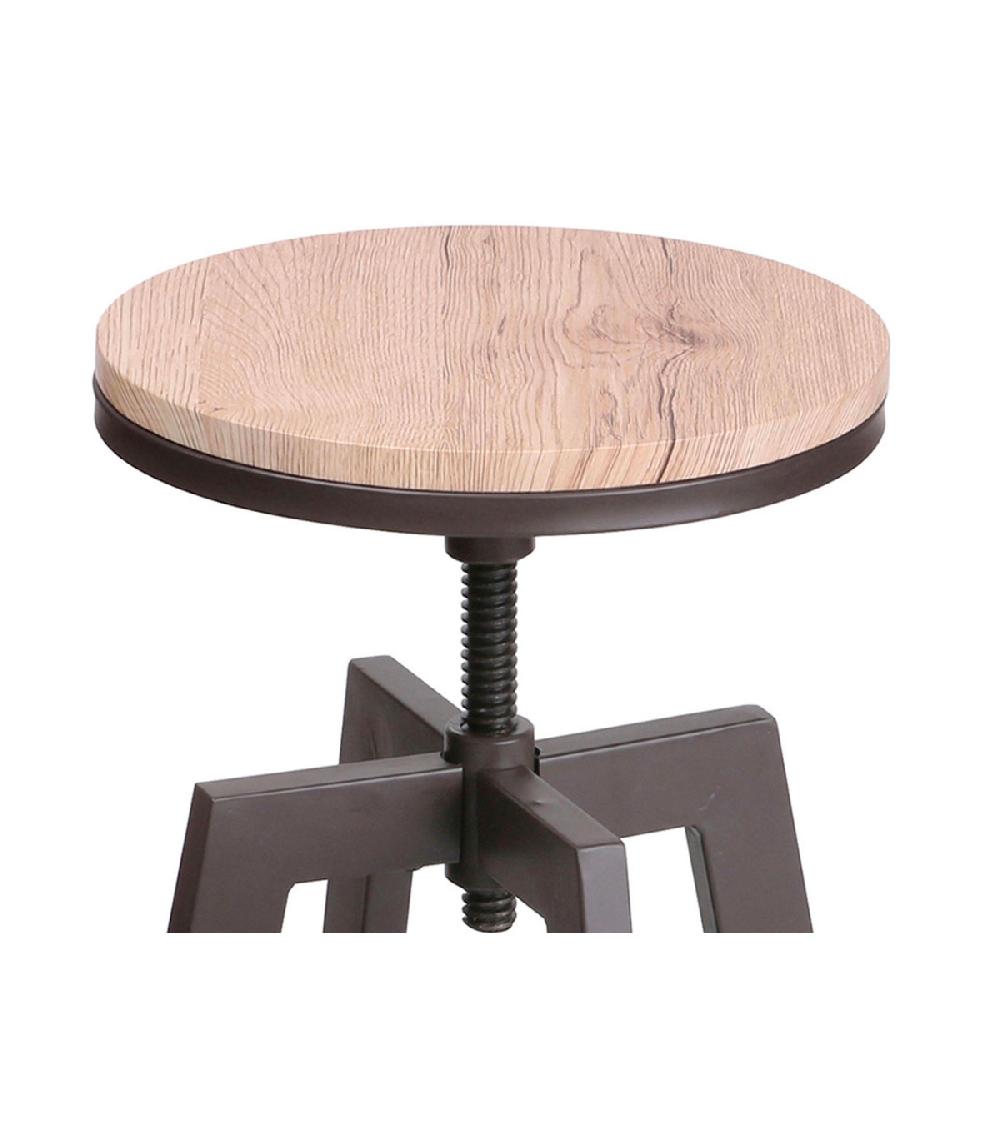 Wadiga Tabouret De Bar En Bois Et Métal Noir