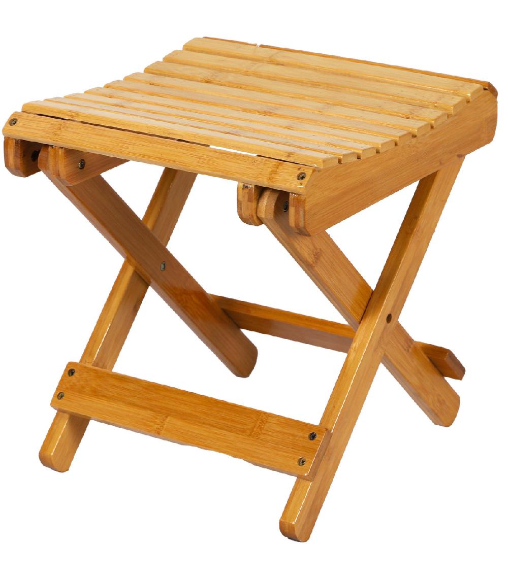 wadiga Tabouret pliable bambou 28x28x31cm