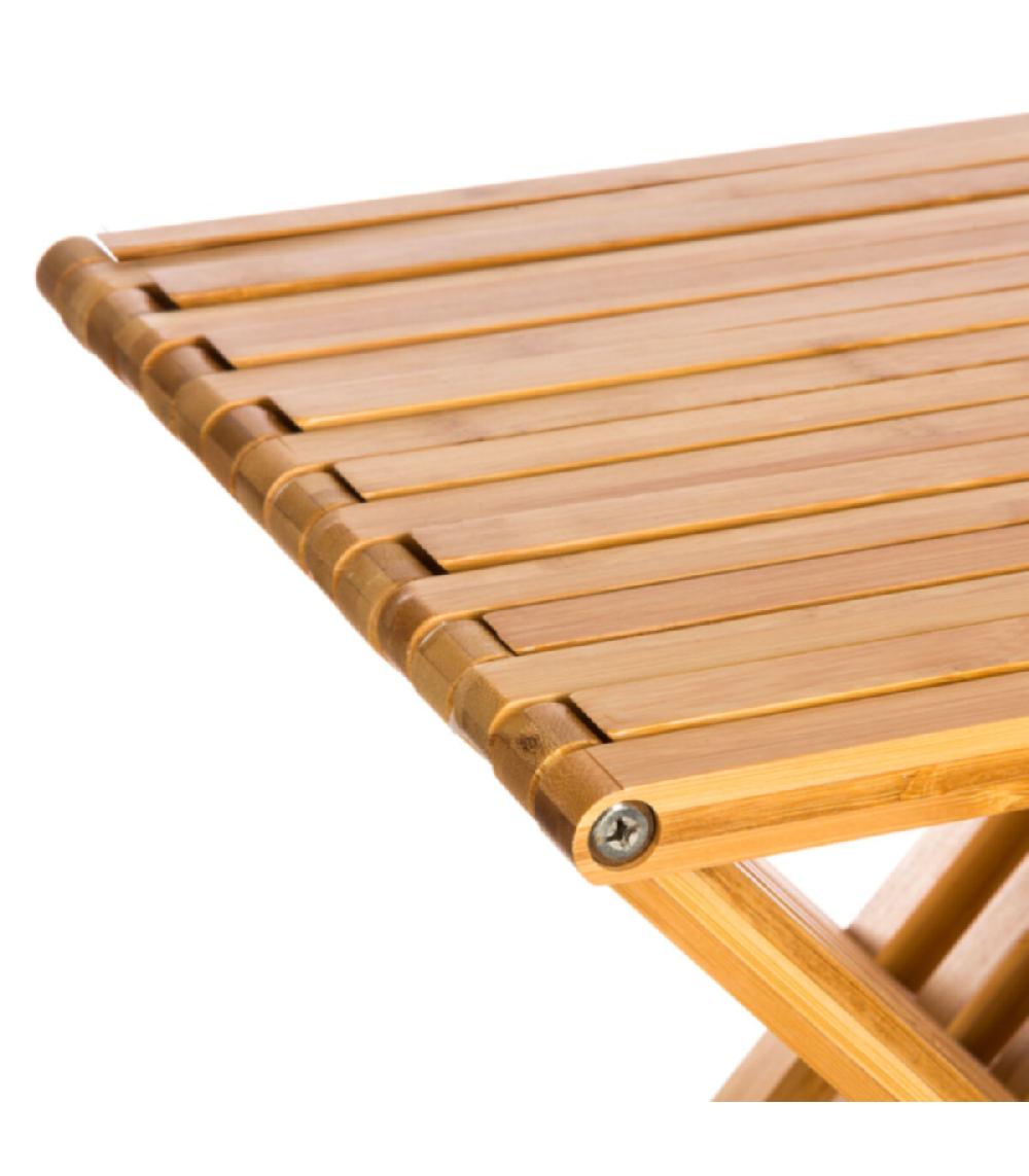 Wadiga Tabouret Pliant Bambou - 40x32x45cm
