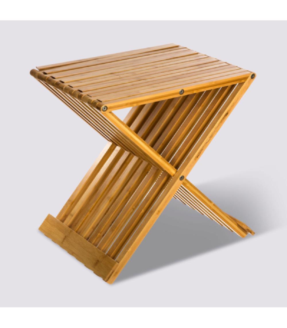 Wadiga Tabouret Pliant Bambou - 40x32x45cm