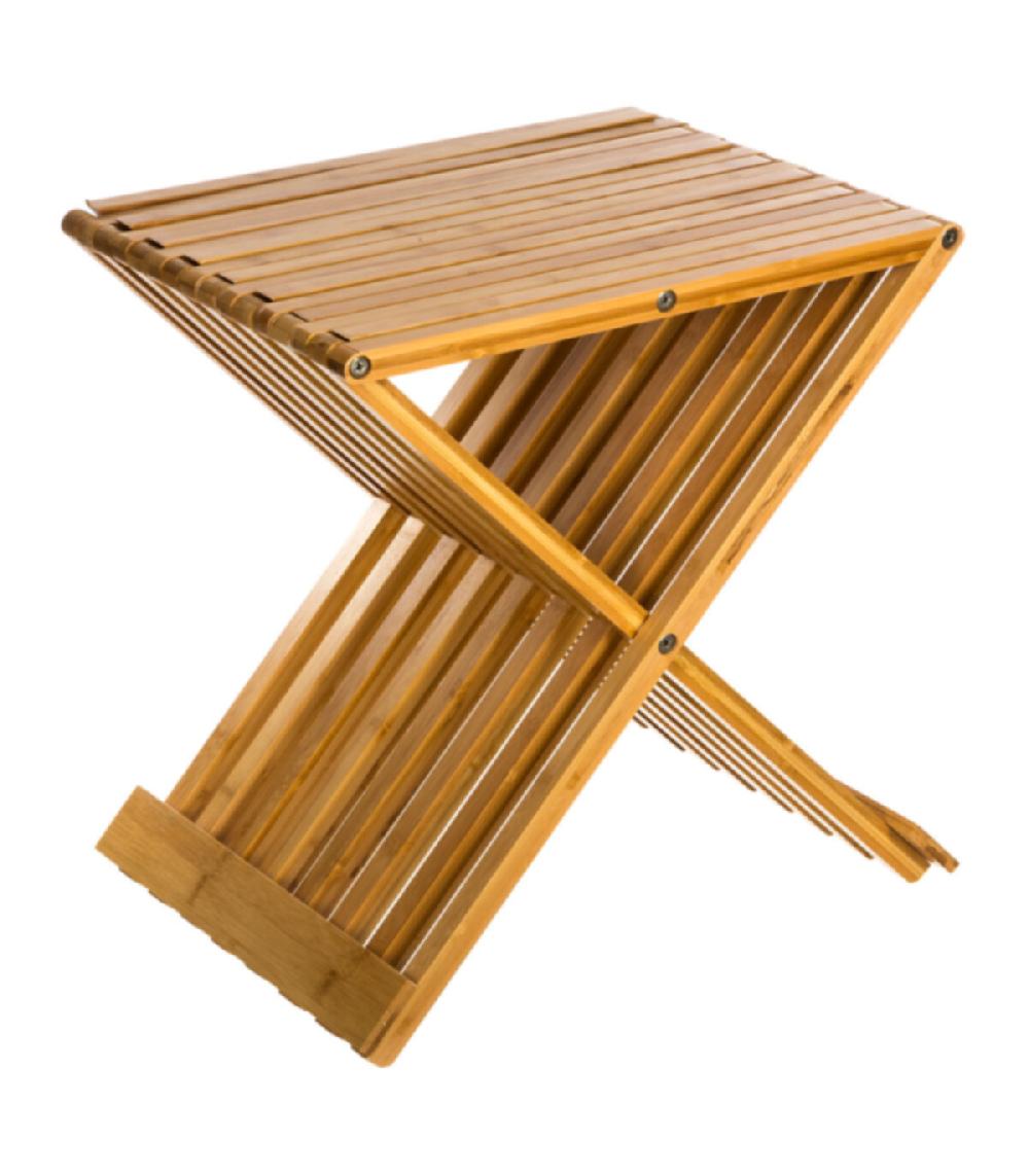 wadiga Tabouret pliant Bambou - 40x32x45cm