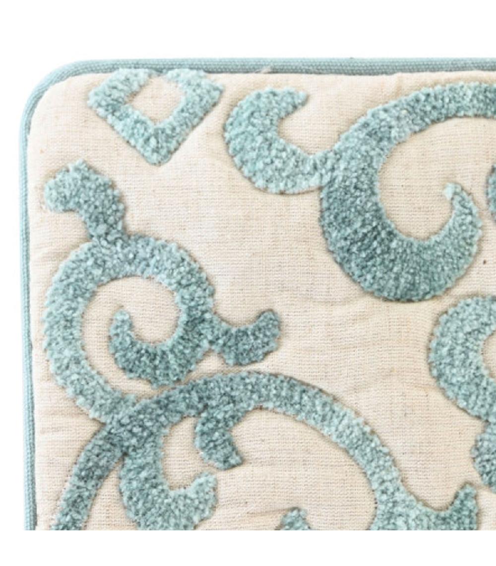 Wadiga Taie D'oreiller Carré Brodé Bleu 50x50x1cm