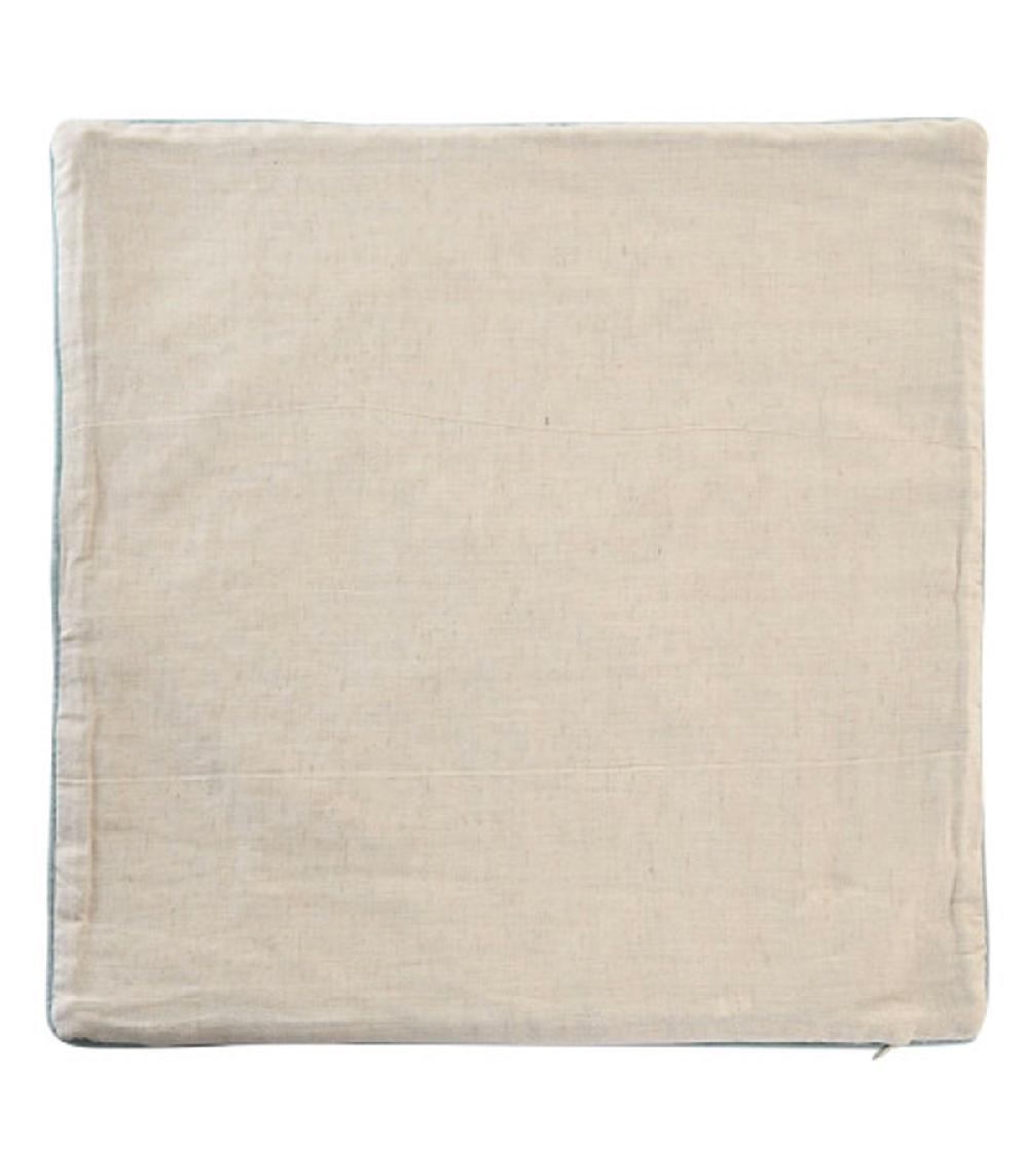 Wadiga Taie D'oreiller Carré Brodé Bleu 50x50x1cm