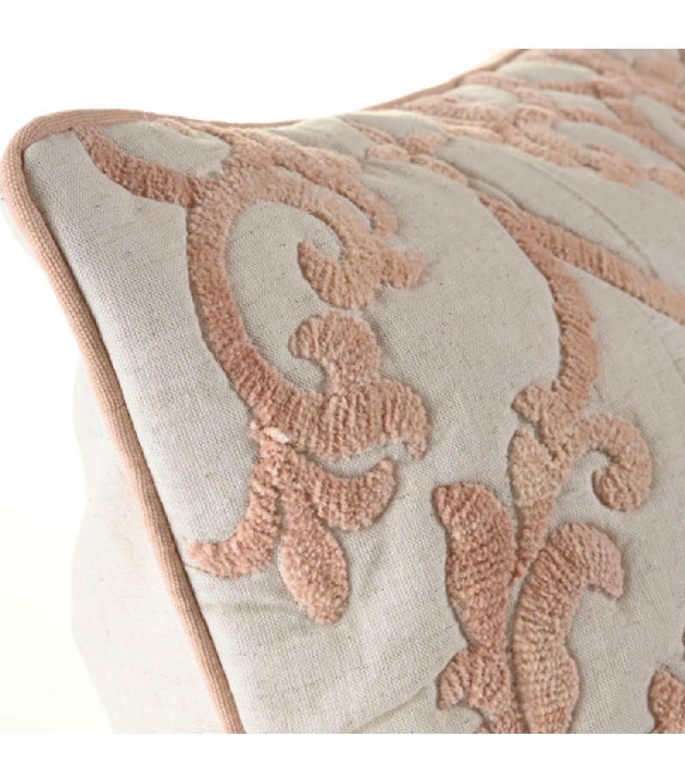 Wadiga Taie D'oreiller Carré Brodé Rose 50x50x1cm