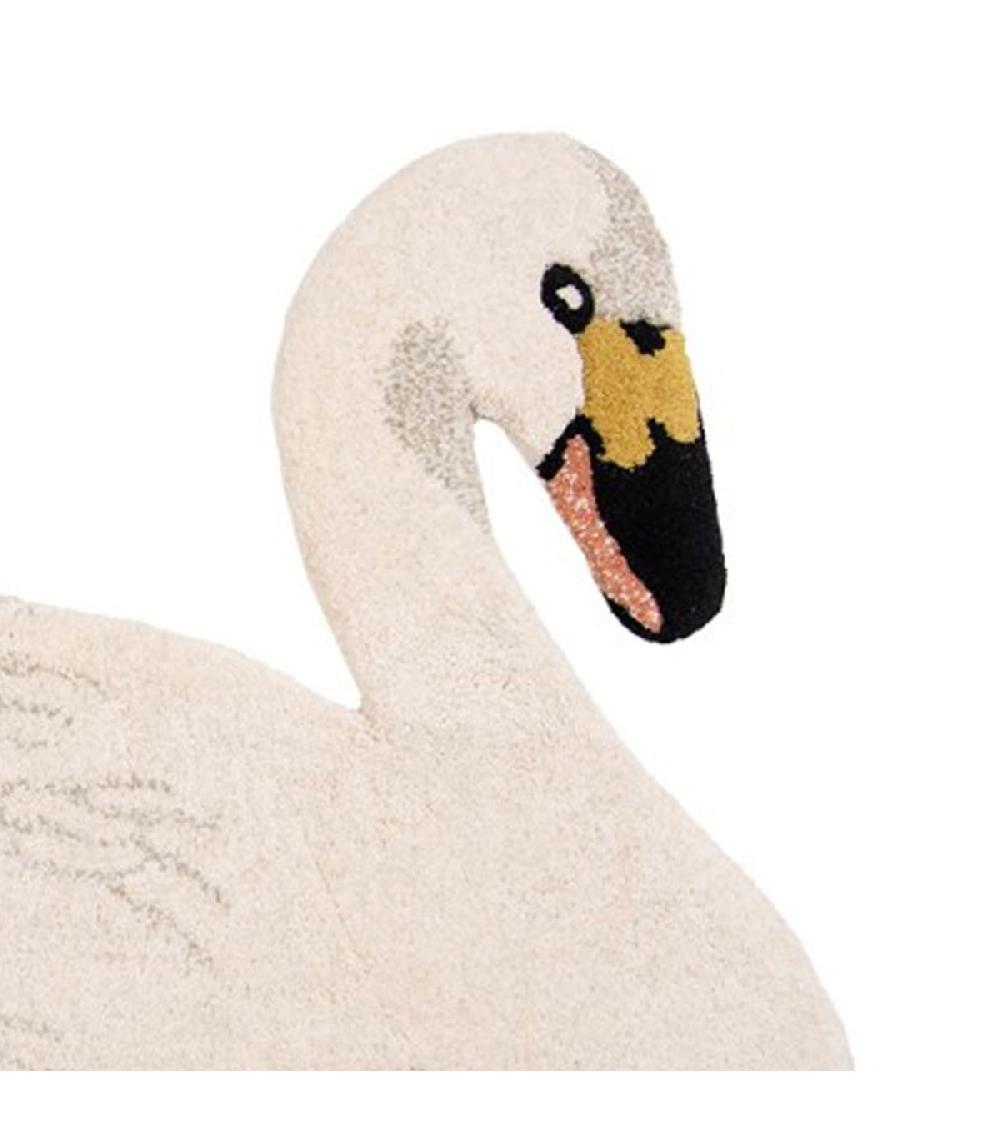 Wadiga Tapis Chambre Enfant Cygne Laine 60x90cm