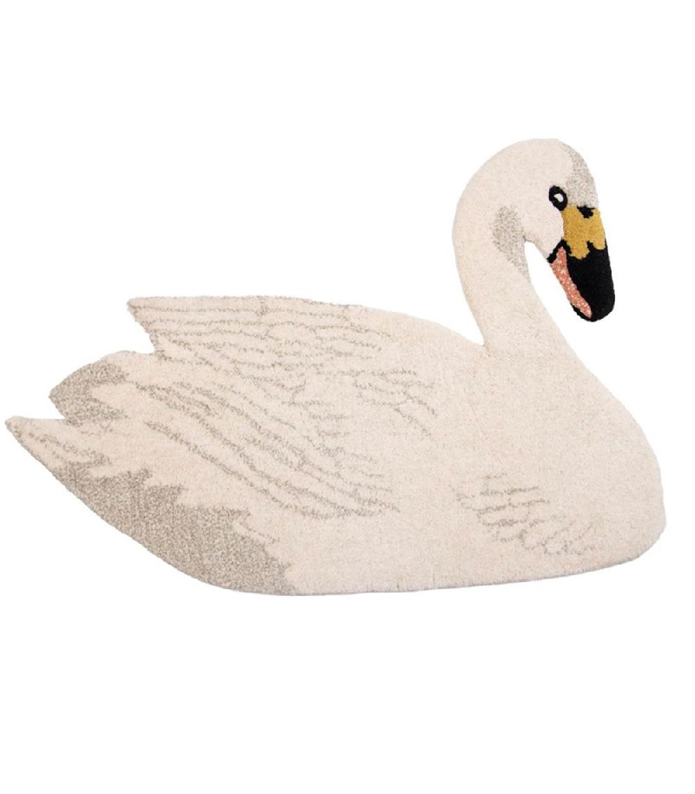 wadiga Tapis chambre enfant cygne laine 60x90cm