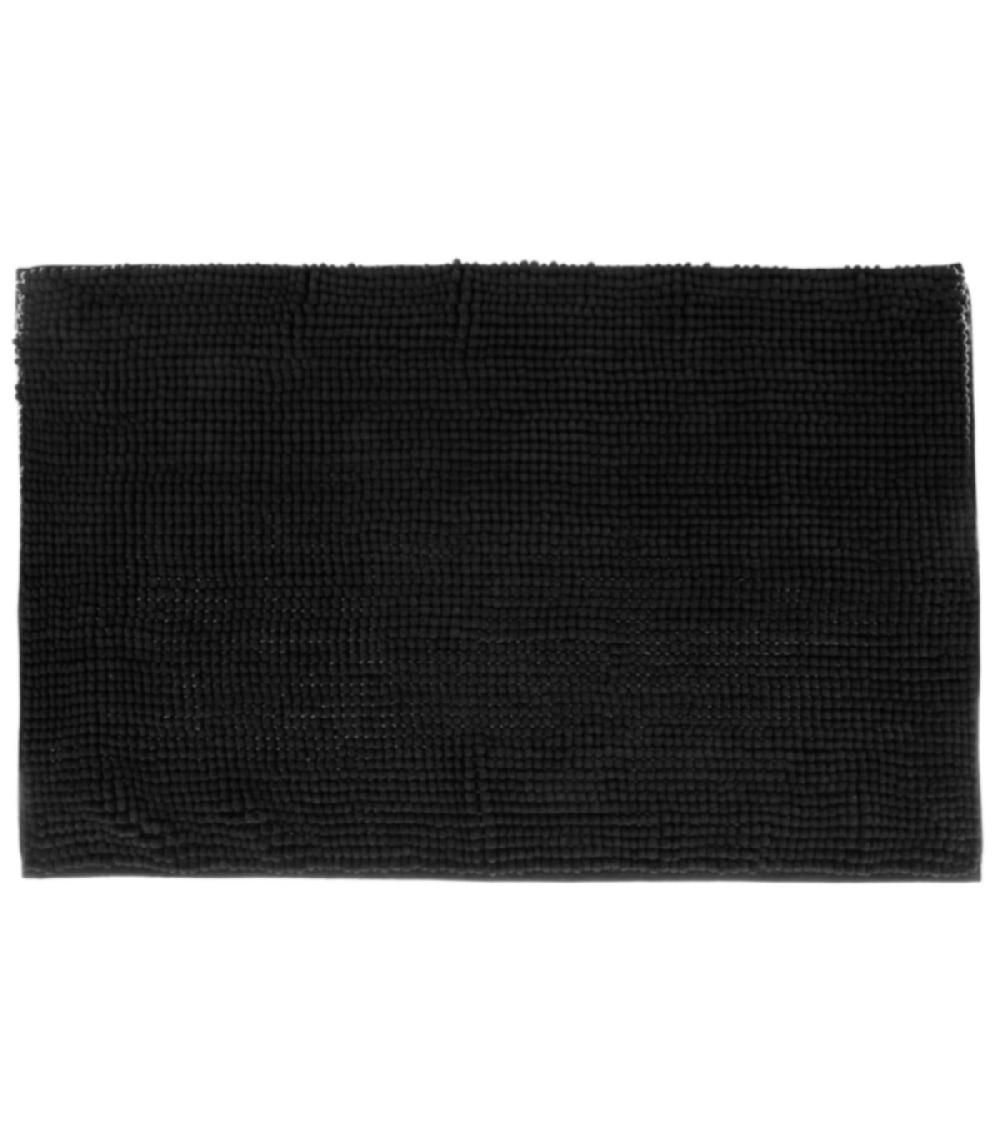 wadiga Tapis de bain chenille noir - 50x80cm