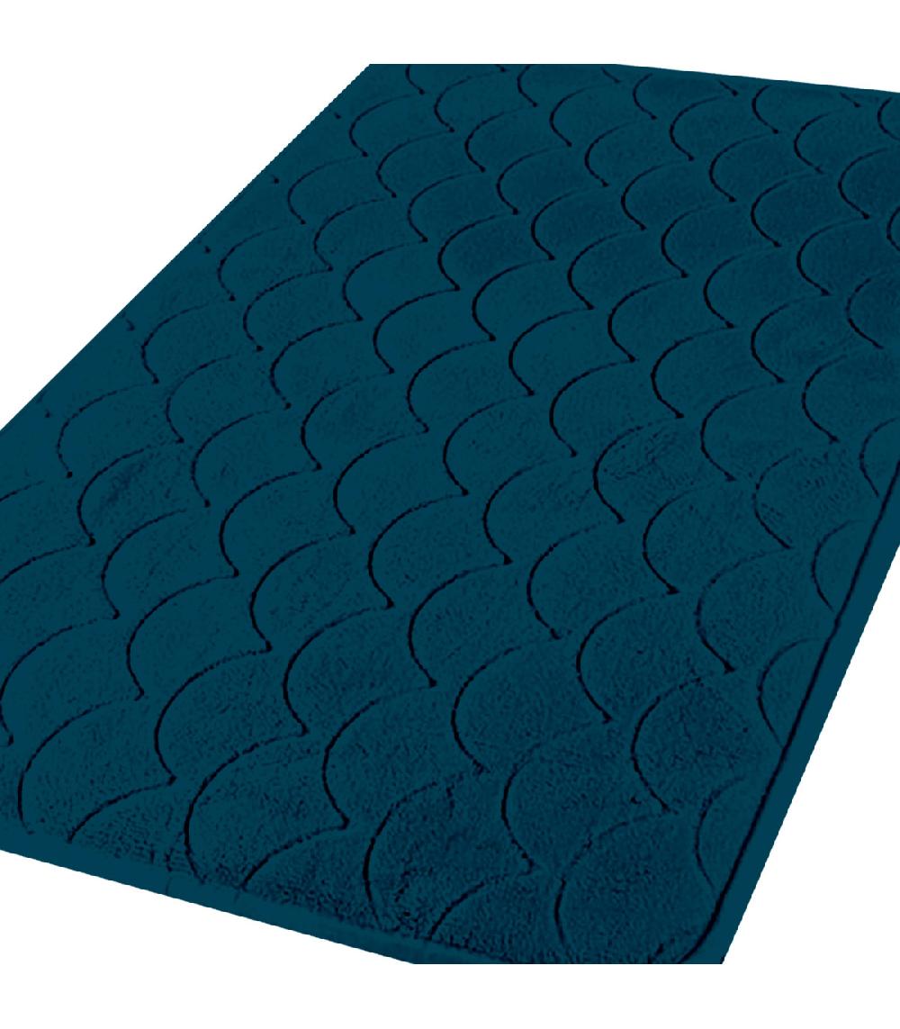 Wadiga Tapis De Bain Mémoire De Forme Bleu 50x80cm