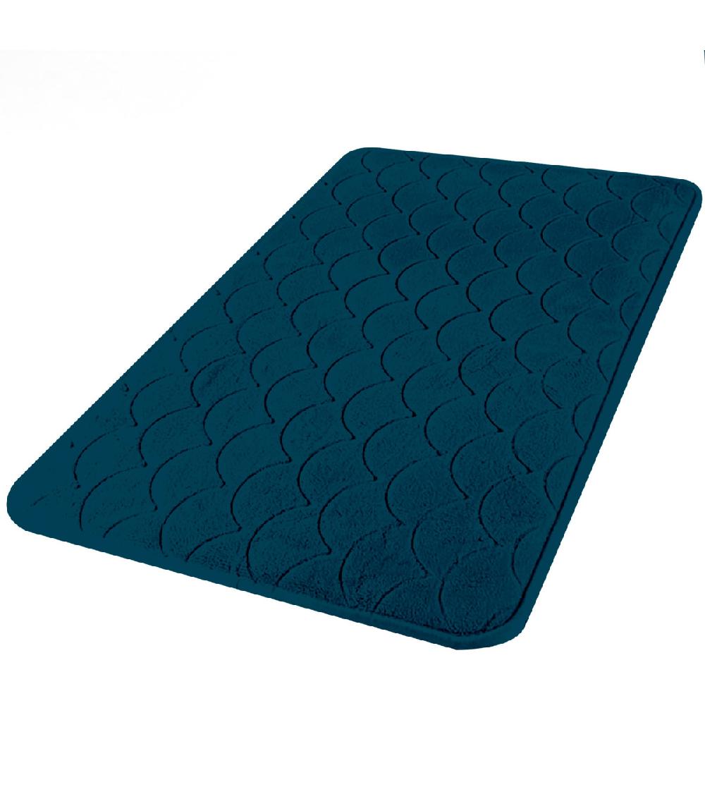 wadiga Tapis de bain mémoire de forme bleu 50x80cm