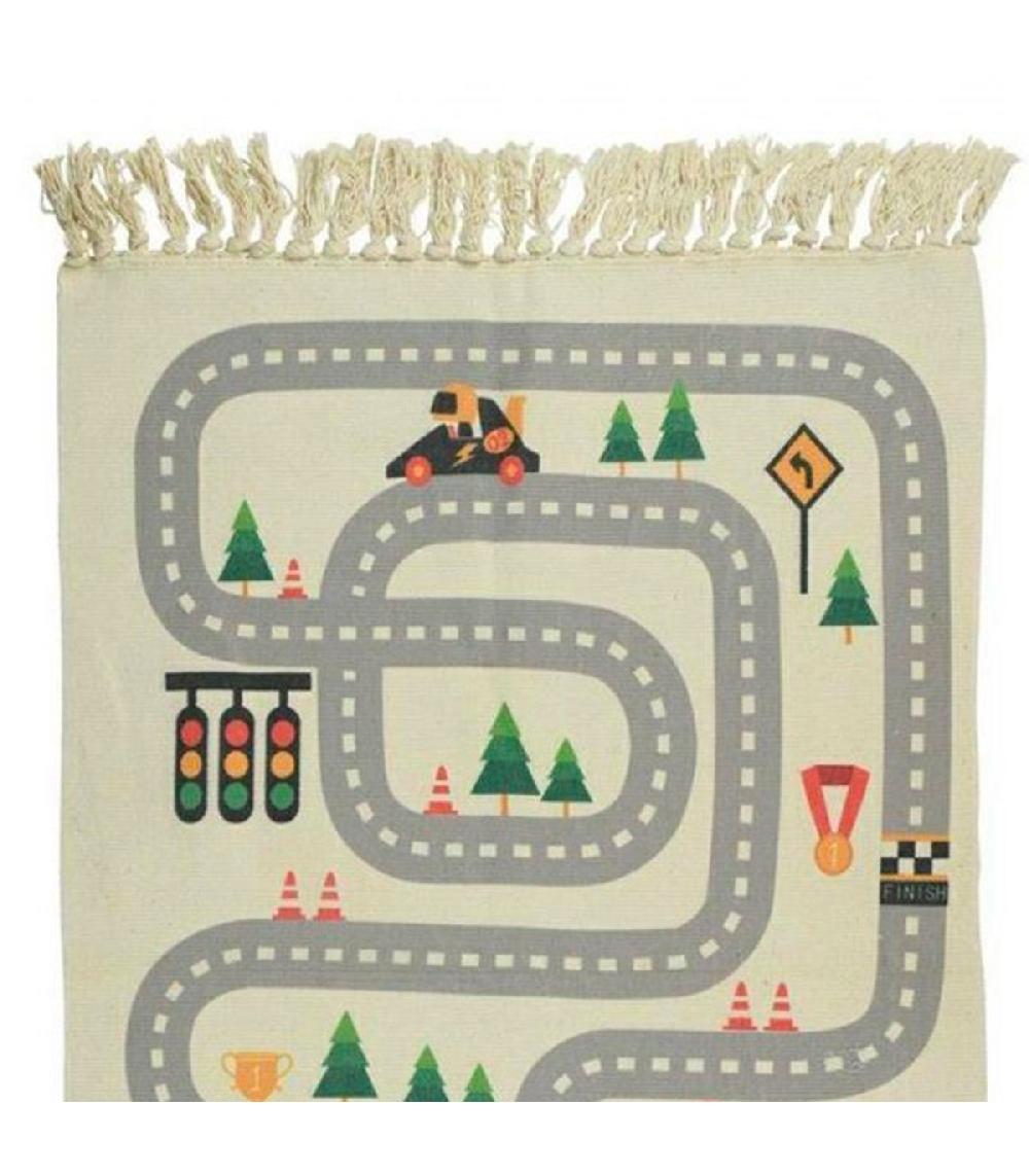 Wadiga Tapis Enfant Circuit Voiture Avec Franges