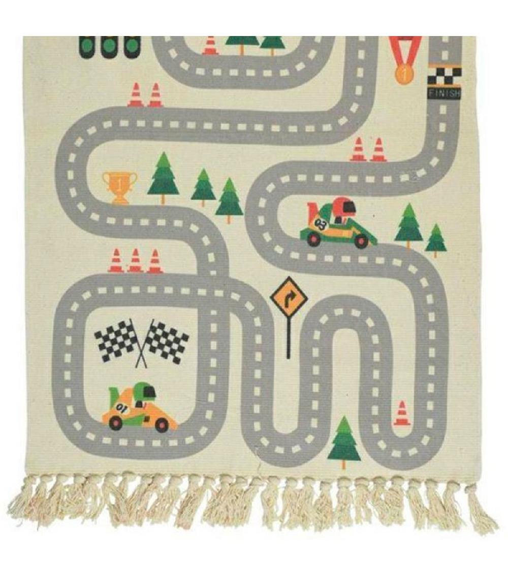 Wadiga Tapis Enfant Circuit Voiture Avec Franges