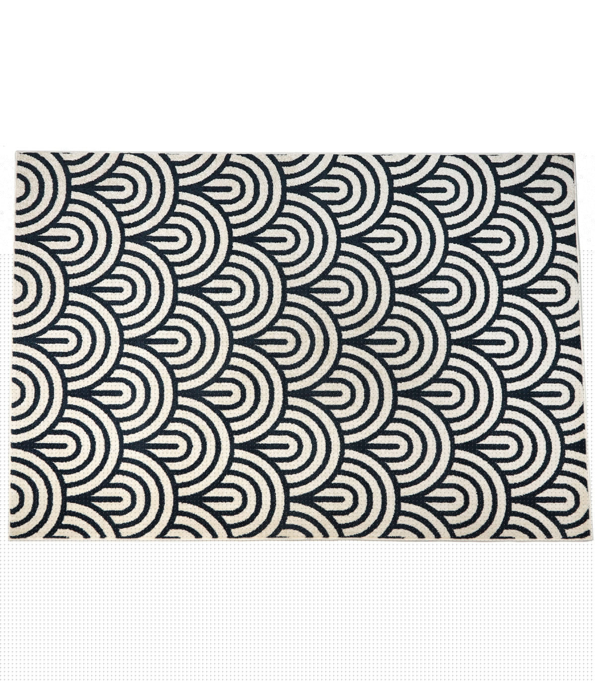 wadiga Tapis rectangulaire bleu et blanc 160x220cm