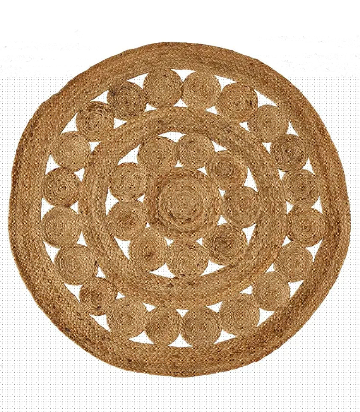 wadiga Tapis rond déco jute diamètre 100cm