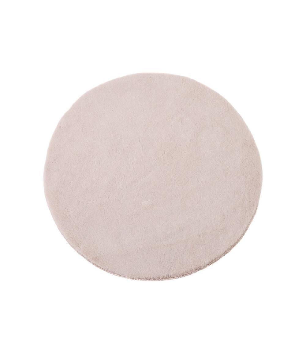 wadiga Tapis rond doux beige - diamètre 80cm