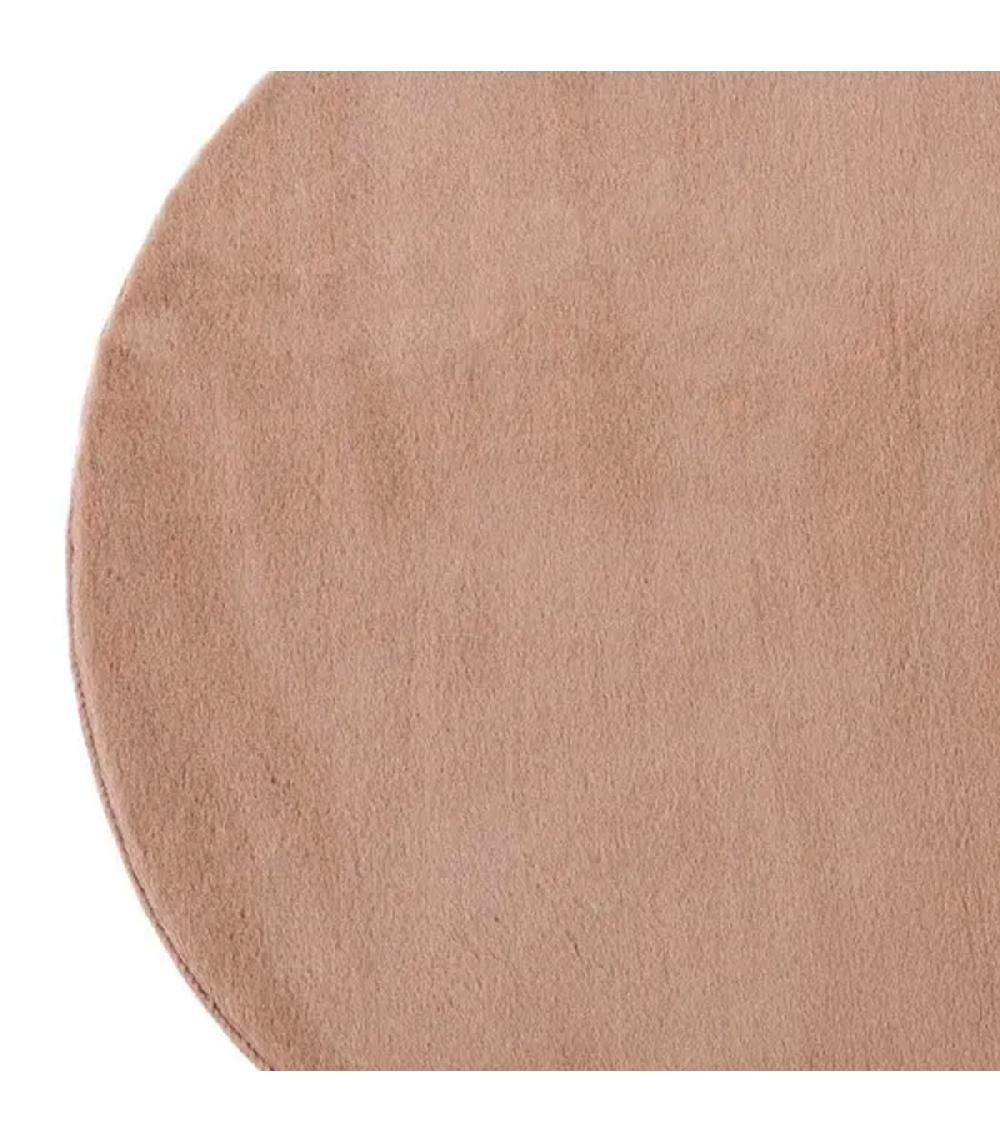 Wadiga Tapis Rond Doux Taupe Diamètre 80cm