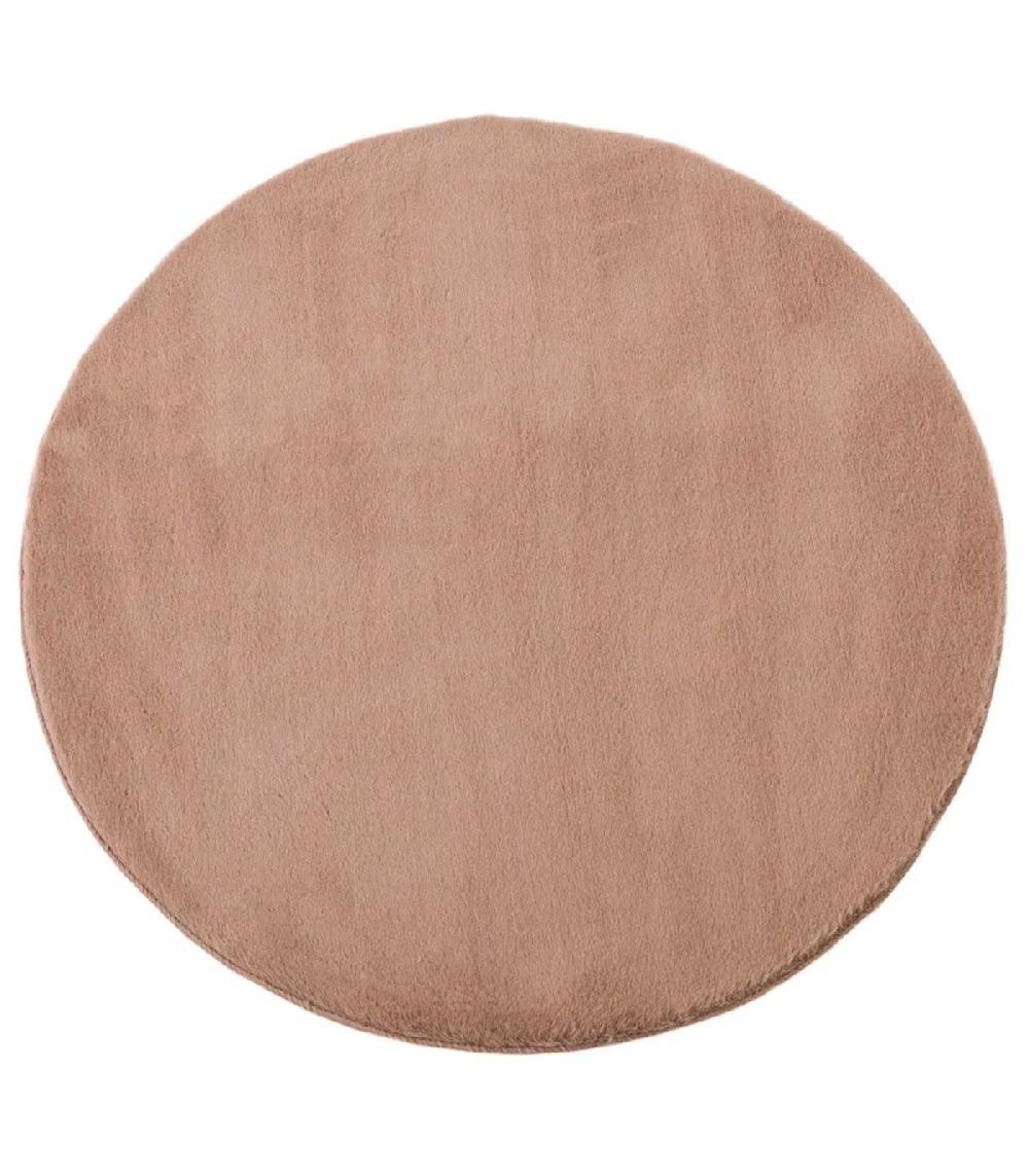 wadiga Tapis rond doux taupe diamètre 80cm