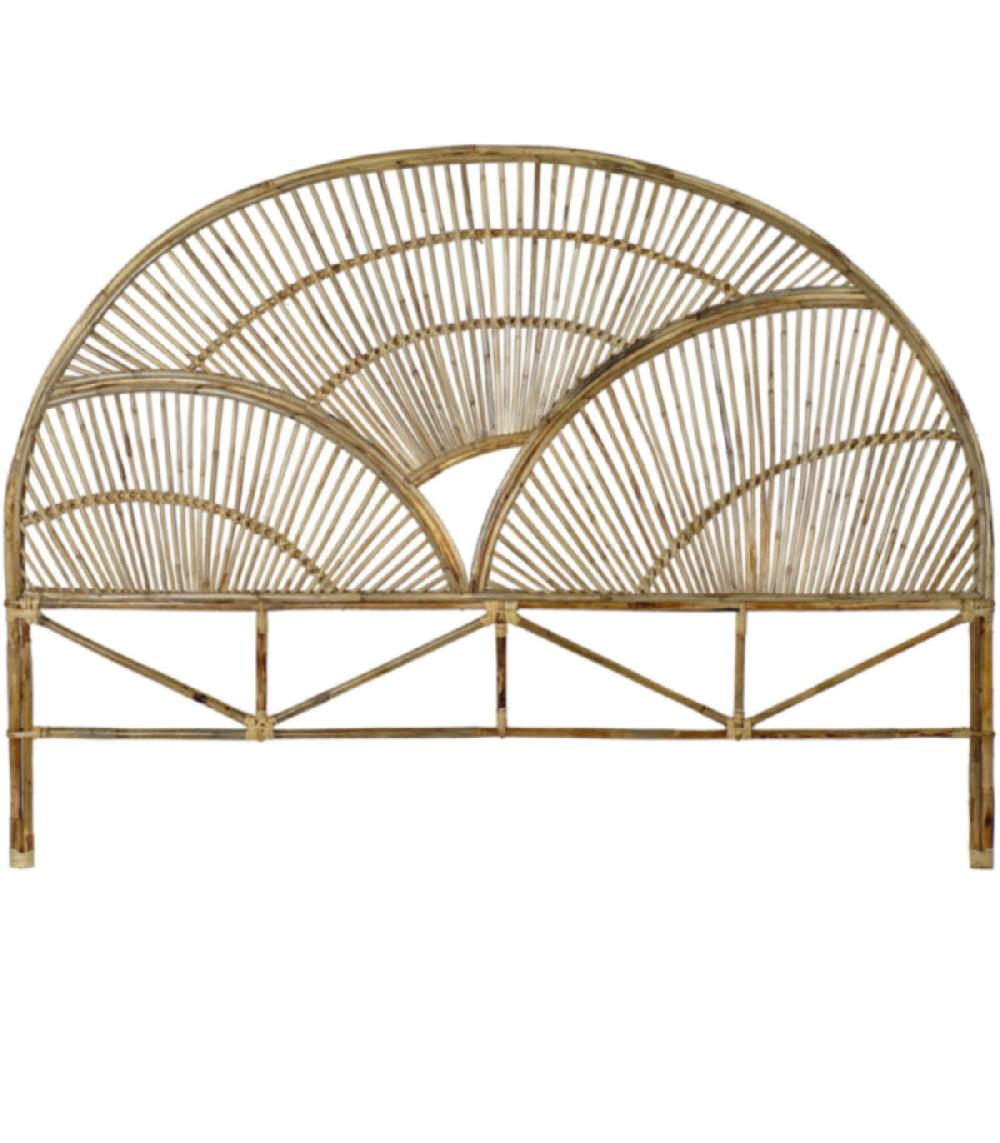 wadiga Tête de lit demi-lune rotin - 180cm