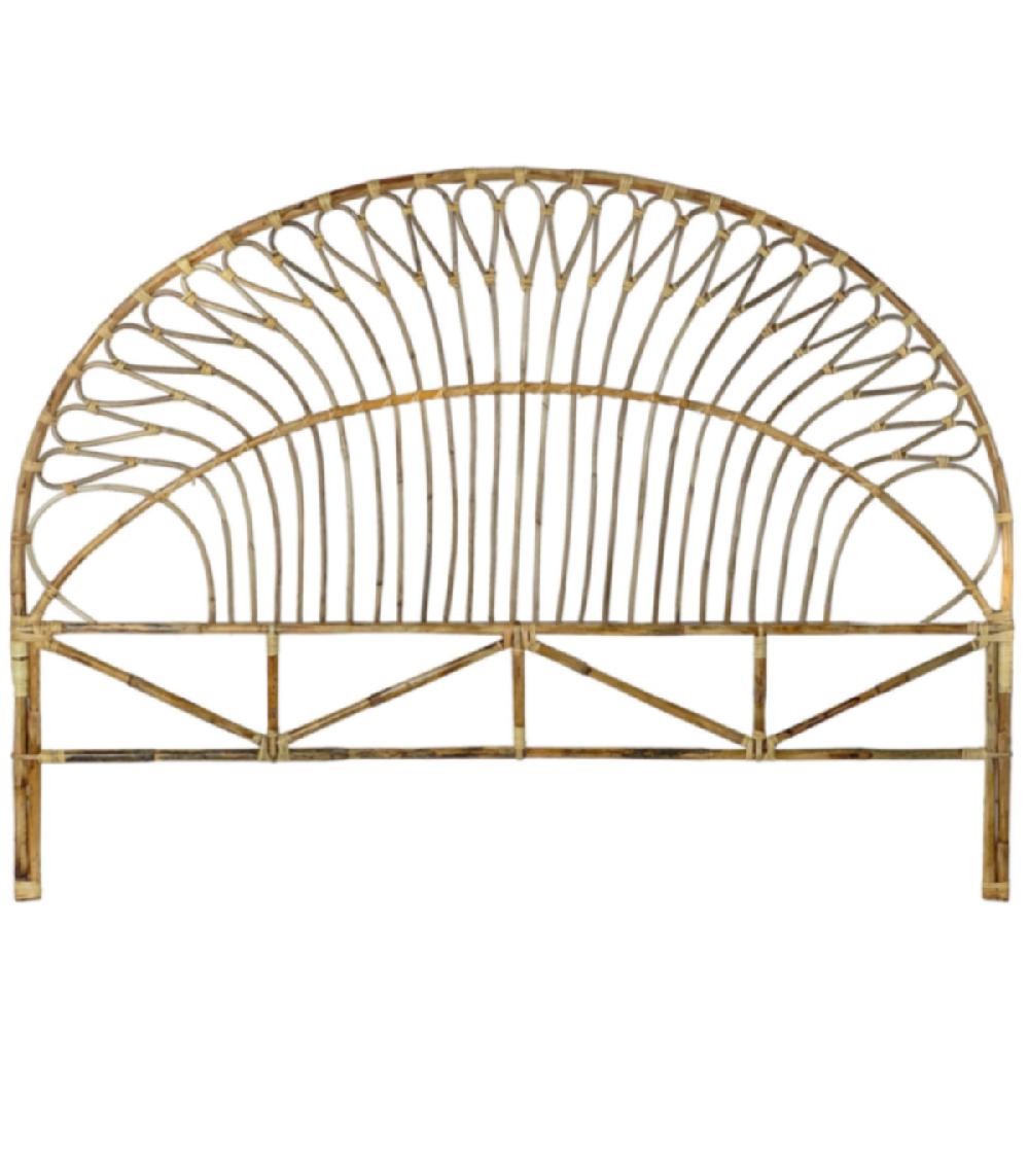 wadiga Tête de lit demi-lune rotin - 180cm