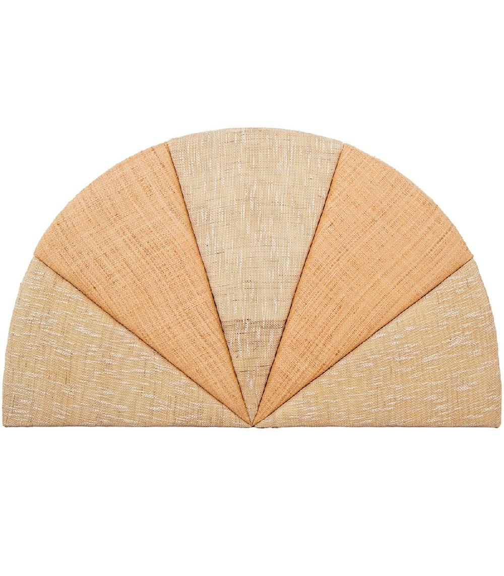 wadiga Tête de lit demi-lune rotin