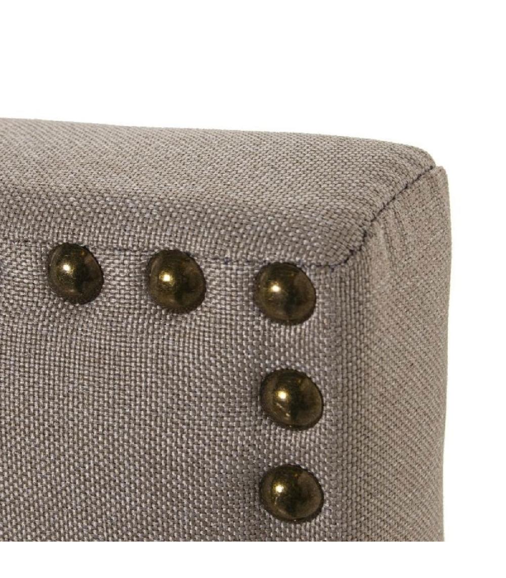 Wadiga Tête De Lit Tissu Beige Cloutée 160x7x122cm