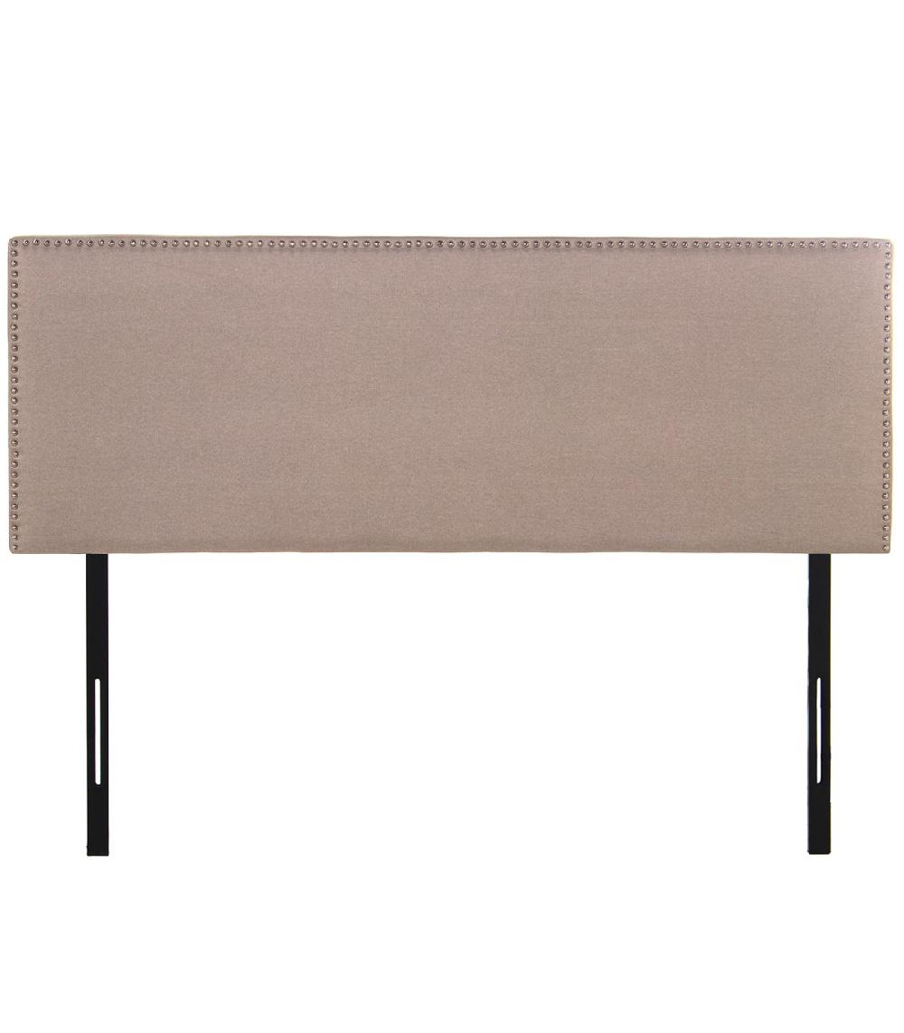 wadiga Tête de lit tissu beige cloutée 160x7x127cm